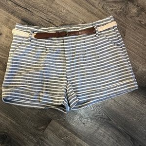 Striped Shorts with Belt